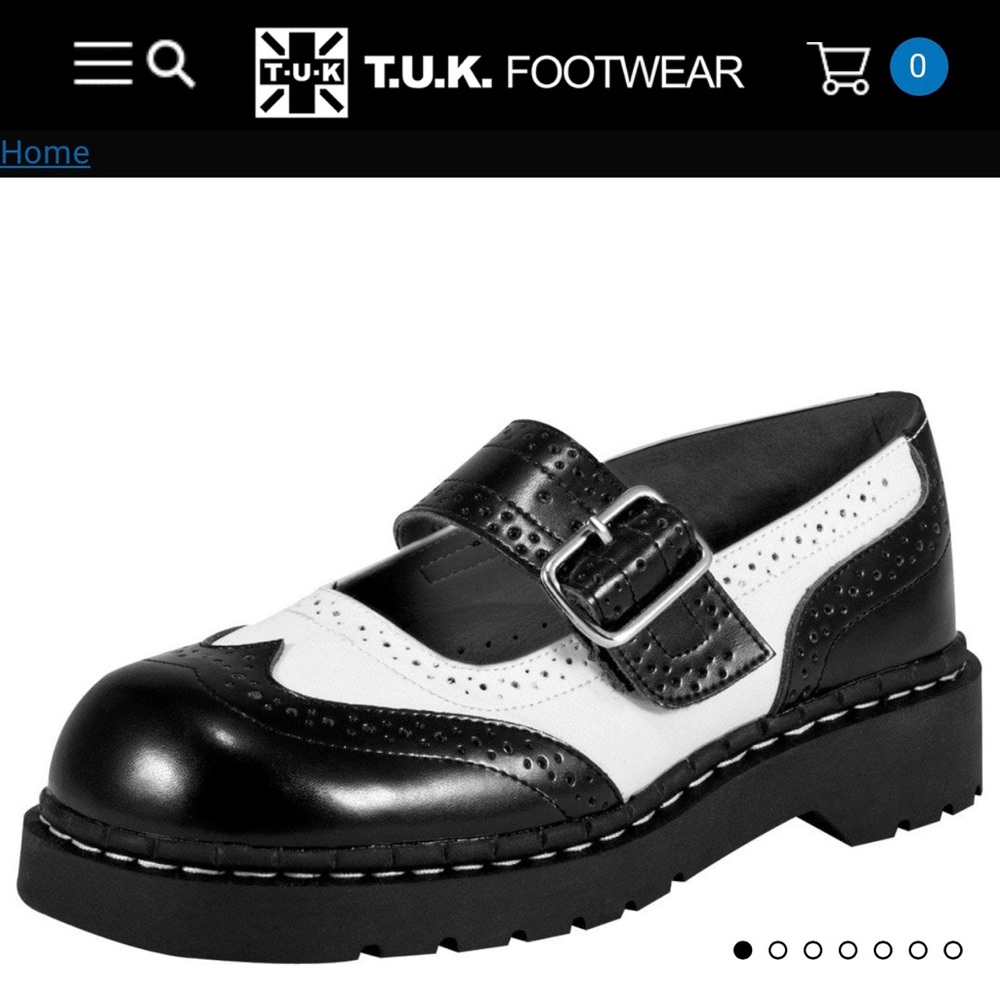 COPY - Black and White Mary Janes by TUK Footwear.